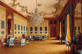 Giclee Blue sofa at Schönbrunn Palace in Vienna painting HD printed on c... - $9.49+