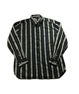 Tommy Hilfiger Men  Shirt Sz XL Two Ply Cotton Long Sleeves Striped Blue - £18.15 GBP