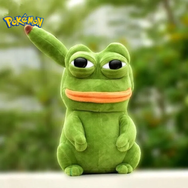 23cm Pokemon Pikachu Plush Toys Kawaii Pikachu Cosplay Sad Frog Pepe Plush Doll - £14.78 GBP