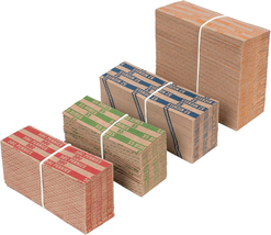 Coin Wrappers Assorted 500 Flat Stripped Coin Roll Wrappers for All Coin... - $13.99