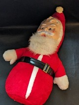 Vintage Santa Stuffed Rubber Plastic Face Belt Wobble Cone Broadway Toy 22 Inch - £80.88 GBP