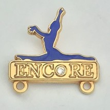 Encore Dance Pin Enamel Gold Tone Jeweled - £7.95 GBP