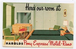 Harold&#39;s Pony Express Motel Postcard Reno Sparks Nevada 1950&#39;s - £9.44 GBP