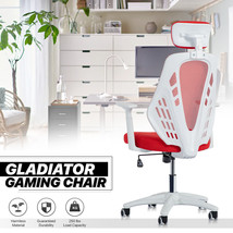 Red[Gladiator]Mesh Ergonomic Computer Game Chair Task Seat W/Adjustable ... - £157.57 GBP