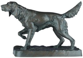 Sculpture TRADITIONAL Lodge In All His Prowess English Setter Dog Ebony Black - £266.57 GBP