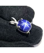 Blue Star Sapphire Gemstone Pendant 925 Solid Sterling Silver Handmade P... - £43.85 GBP