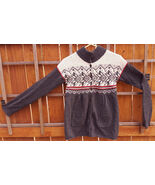 GAP-M-100% Wool Sweater-Snowflake-Gray-Cardigan-Buttons-Winter - $18.75