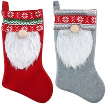 Christmas Gnome Stockings w Hanging Loops 18”Hx9”W 1Pk, Select: Color - $2.99