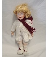 Circa 1990s 16&quot; Porcelain Collector Doll Ice Skating with Stand - £15.54 GBP