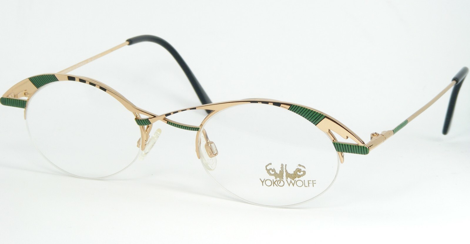 YOKO WOLFF Luft 3 04 Monture De Lunettes Shiny Gold / Green 48-21-140mm - $101.05