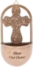 Roman Bless Our Home Bronze Cross Holy Water Font, 6-inch Height Religio... - $34.98
