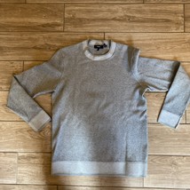 Theory Long Sleeve Workout Sweater Crewneck Pullover Gray Men&#39;s Medium - $747.57 MXN