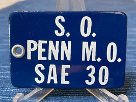 Original Vtg Standard Oil Chevron Penn Motor Porcelain SAE 30 Tag Sign Old 951A - £38.01 GBP