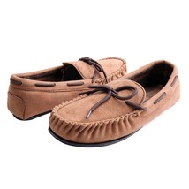 Mens Moccasin Slippers Memory Foam Indoor/Outdoor Suede House Shoes Size - £10.29 GBP