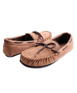 Mens Moccasin Slippers Memory Foam Indoor/Outdoor Suede House Shoes Size - £10.20 GBP