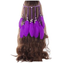 Boho Feather Headband Hippie Indian Feather Hair Bands Tassel Bohemian H... - $19.66