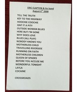 ERIC CLAPTON - ORIGINAL 8.5 X 11 CONCERT STAGE USED SETLIST NORWAY 08/06/08 - $92.00