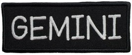 Gemini Zodiac Embroidered Iron On Patch Choose Hook &amp; Loop or Iron On - £4.39 GBP+