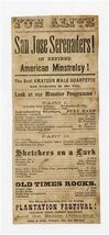 San Jose Serenaders Billy Gillman Minstrel Show Program 1890s - $67.32