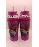 2x Pink Shark Head Cool Gear &quot;SHARK ISLAND&quot; 18oz Tumbler Cup - $10.07