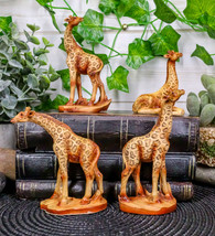 Ebros Set of 4 Miniature 4 Poses Safari Giraffe Figurines 3.5&quot; Height Home Decor - £17.53 GBP
