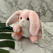 Russ Berrie Vintage Luv Pet Chubby Bunny Rabbit Plush Toy New Pink Carrot - £19.33 GBP