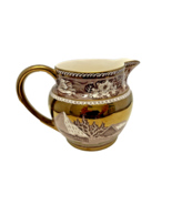 Creamer Wedgwood England Fallow Deer Brown & Gold Lusterware Small Pitcher 4 In - $23.24