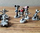 10 Pc Disney Hudson Pewter Figurines  Mickey Minnie Pluto Donald Duck Train - £101.43 GBP