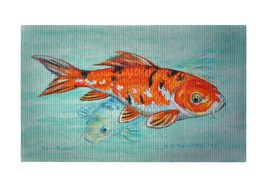 Betsy Drake Orange Koi Fish 30 Inch By 50 Inch Comfort Floor Mat - $89.09