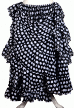 25 Yard Black White Polka Dot Tribal BellyDance Gypsy Layer Beautiful ATS Skirt~ - £80.41 GBP