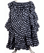 25 Yard Black White Polka Dot Tribal BellyDance Gypsy Layer Beautiful AT... - $1,840.87 MXN