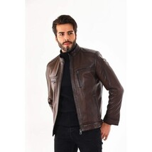 Vinci The Rossi Dark Brown Leather Men Jacket image 11