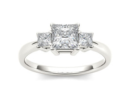 14K W Gold 1 1/4ct TDW Princess Diamond 3-Stone Engagement Ring - £2,411.79 GBP