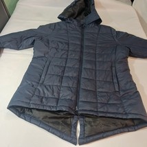 Swiss Tech Men’s Blue Nylon Puffer Removable Hoodie Full Coat Jacket XL (16-18) image 9