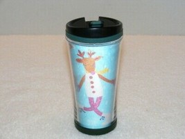 2007 Starbucks Coffee Holographic Dancing Reindeer Holiday Travel Mug (G19) Guc - £7.97 GBP