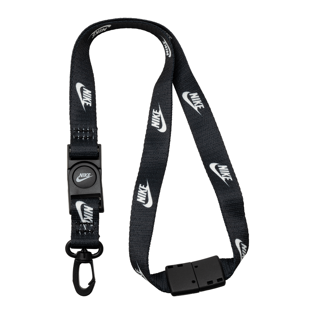 Nike Club Standard Lanyard Accessory Keyring Rope Black White Mutlicolor HF3596 - $29.61