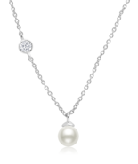 Authentic CRISLU Bezel Set CZ and Round FWP Pendant in Platinum  - €89,16 EUR