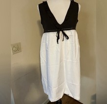 Innowave Brown and Ivory V Neckline And Empire Waist Dress Made in Japan - $66.53 CAD