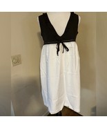 Innowave Brown and Ivory V Neckline And Empire Waist Dress Made in Japan - $48.51