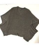 EILEEN FISHER Pullover BATWING Brown L Open Weave COMFY Sweater Viscose ... - $30.96