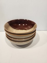 Sango Eclipse Brown 7 1/2&quot; cereal bowls (4)  Discontinued  Pattern 4976 - £23.74 GBP