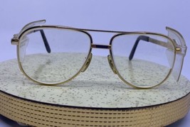 Vintage Oversized Brass Frames Titmus Z87 145 Aviator Bifocal Glasses Thick Lens - £39.55 GBP
