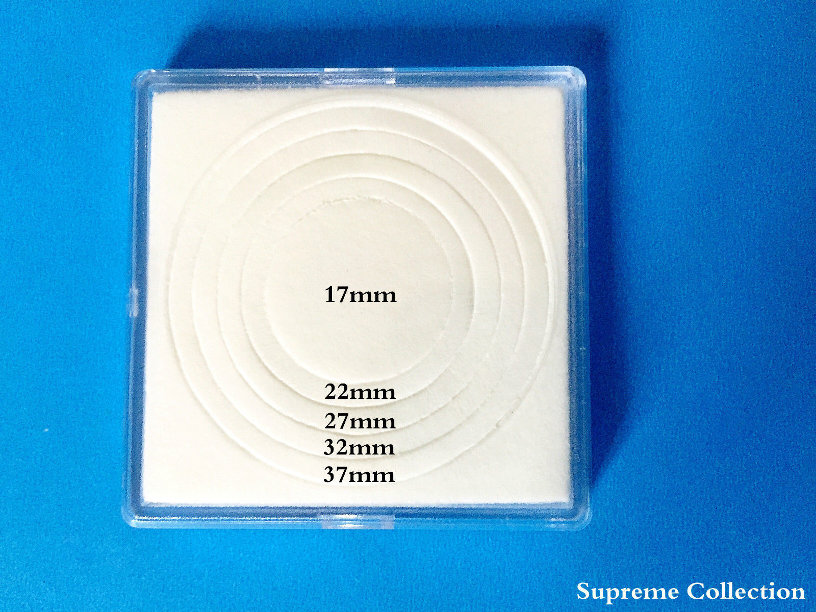 Primary image for 6 pcs Sponge Lining Square Coin Holders For 17 22 27 32 37mm White High Quality