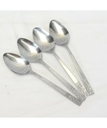 Customcraft Fleur de Lis Oval Soup Spoons 7-1/8&quot; Stainle  Lot of 4 - $14.69