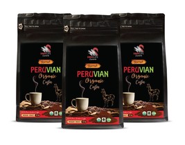 Freshly Roasted Coffee - Peruvian Ground Organic Coffee - Medium Roast 3 Pack - £39.28 GBP