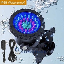 Rgb Pond Spotlight Led Ip68 Underwater Submersible Light With Suction Cu... - £30.36 GBP