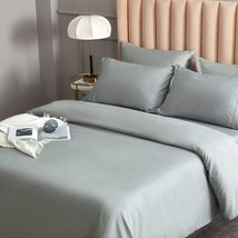 4 Piece Queen Light Gray Bedding Sheets & Pillowcases - £27.91 GBP