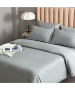 4 Piece Queen Light Gray Bedding Sheets &amp; Pillowcases - £27.94 GBP