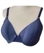 Warners Blue Striped Bra 36B Underwired Padded Lightweight Full Coverage - $280.44 MXN