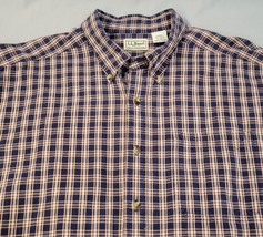 LL Bean XL Tall Long Sleeve Button Up Shirts Plaid Cotton - $9.46